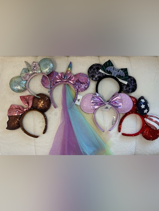 Disney Other - Lot of 6 Authentic Disney Parks Ears Like new or NWT Haunted Mansion, Lilac
